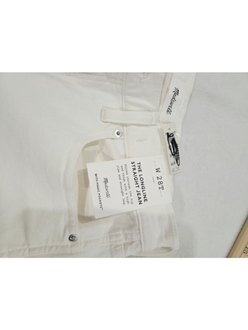 NWT Madewell 28x33 Tall The Longline Straight Jeans Vintage Canvas Off White - Picture 12 of 12